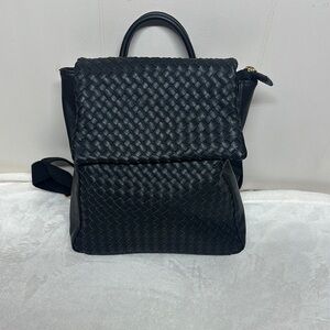 Moda Luxe Black Weaved  Backpack